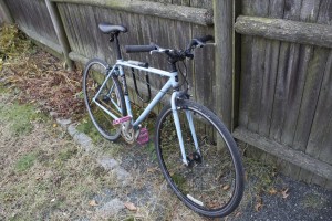 bike against fence